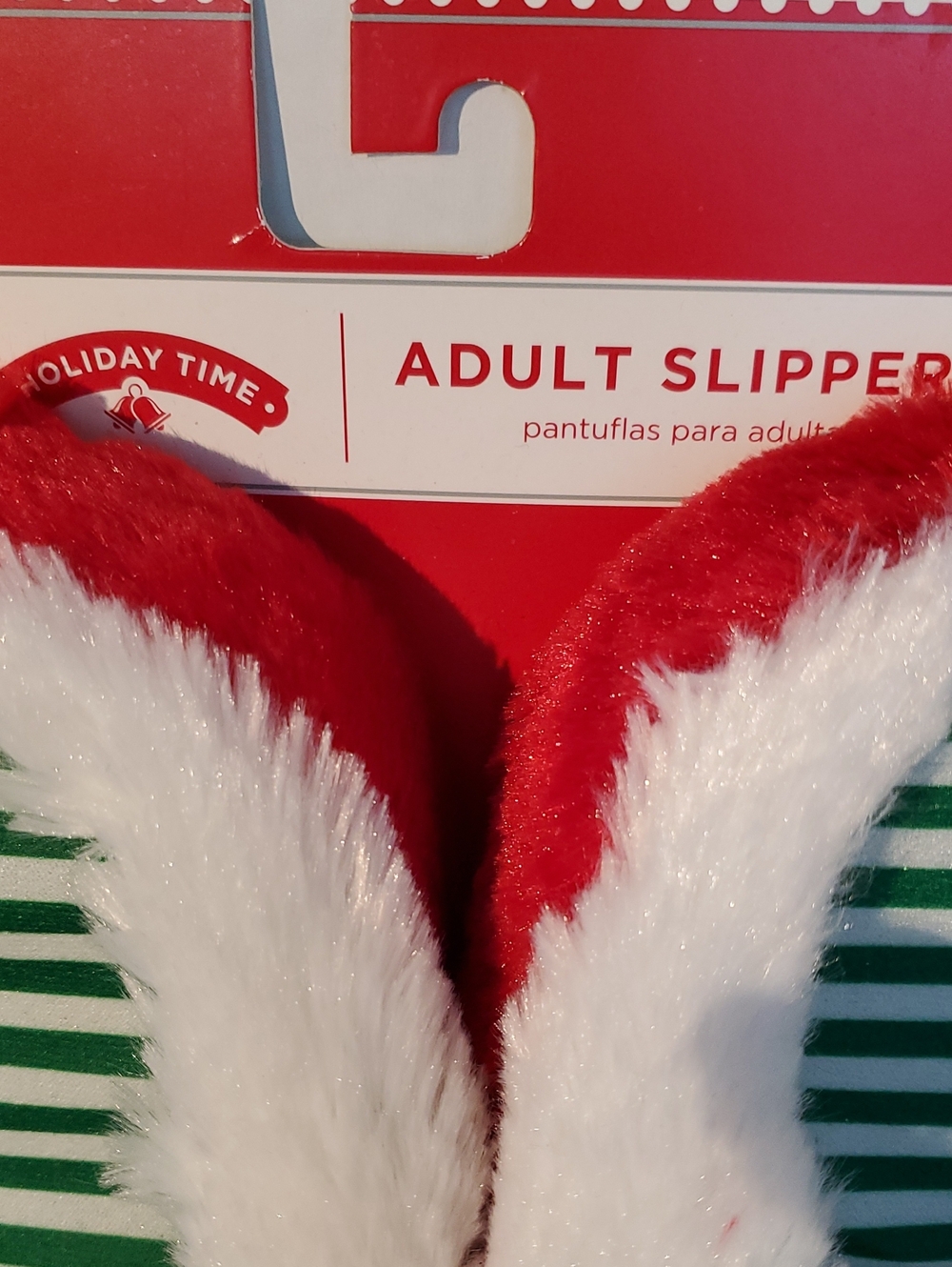 Holiday Santa Belt Plush Slippers - Red & White - Picture 3 of 4